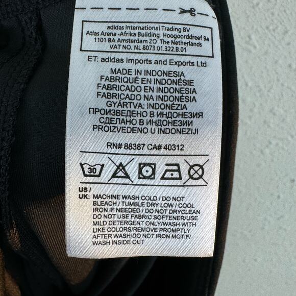 Adidas Climalite Black Straight Leg Stretchy Elastic Waist Mid Rise Leggings M - Picture 7 of 7